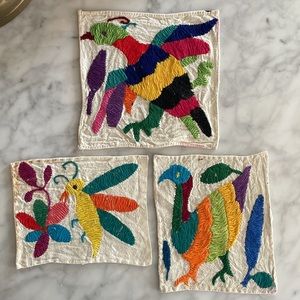 Vintage Mexican Otomi embroidered art